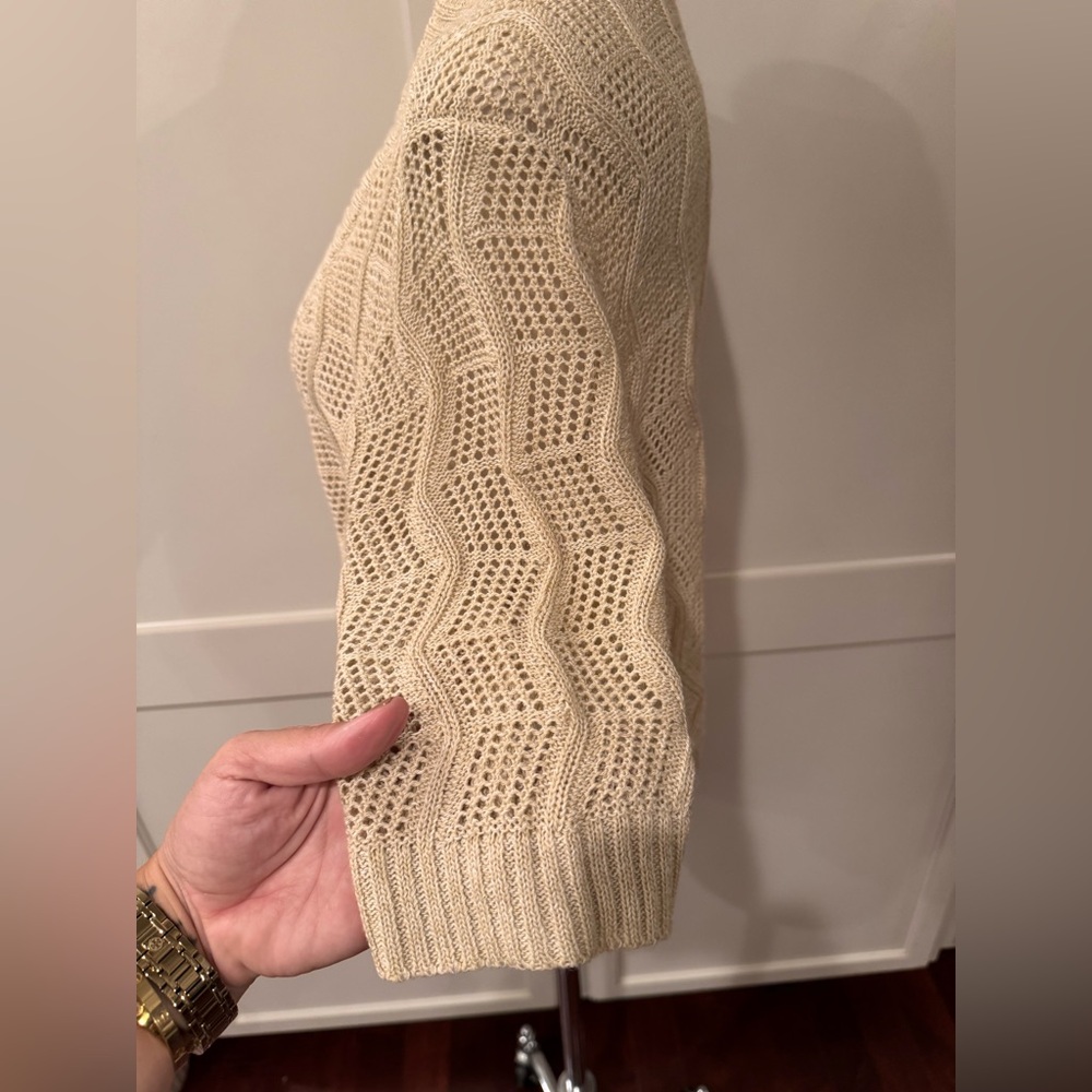 Leo & Nicole Cream Knit Open-Front Shrug - Picture 2 of 4